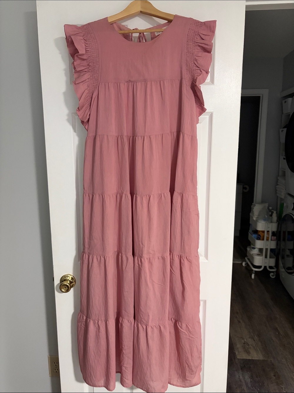 Women’s Pink Ruffle Tiered Dress